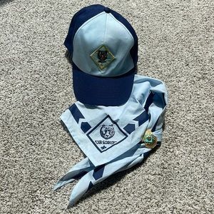 Cub Scouts Bear Hat and Neckerchief WITH slide .